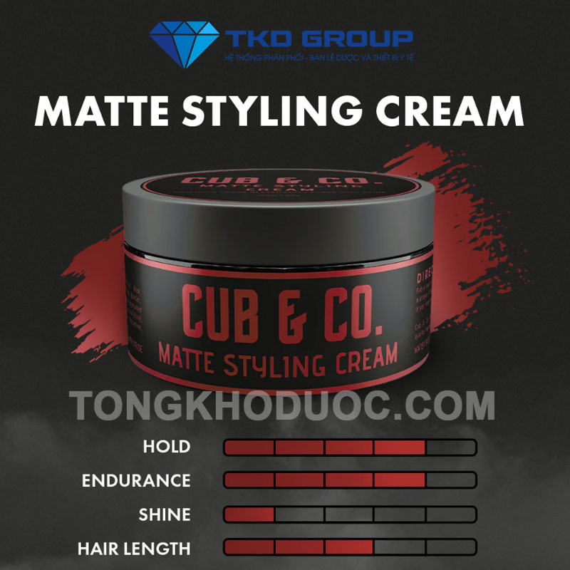 Sáp vuốt tóc Cub & Co. Matte Styling Cream